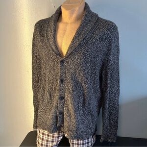 Mossimo Supply Co Sweater Mens XL Grey Black Wool Blend Shawl Collar Cardigan